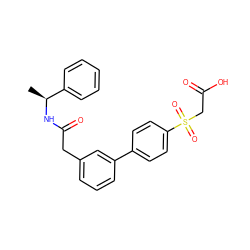 C[C@H](NC(=O)Cc1cccc(-c2ccc(S(=O)(=O)CC(=O)O)cc2)c1)c1ccccc1 ZINC000003600317