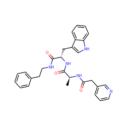 C[C@H](NC(=O)Cc1cccnc1)C(=O)N[C@@H](Cc1c[nH]c2ccccc12)C(=O)NCCc1ccccc1 ZINC000029554651