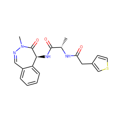 C[C@H](NC(=O)Cc1ccsc1)C(=O)N[C@@H]1C(=O)N(C)N=Cc2ccccc21 ZINC000028899693