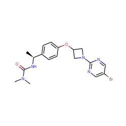 C[C@H](NC(=O)N(C)C)c1ccc(OC2CN(c3ncc(Br)cn3)C2)cc1 ZINC000142229798