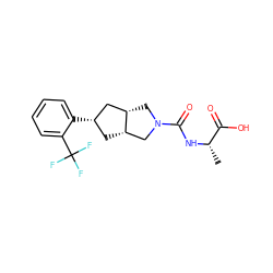 C[C@H](NC(=O)N1C[C@H]2C[C@@H](c3ccccc3C(F)(F)F)C[C@H]2C1)C(=O)O ZINC000299841092