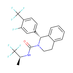 C[C@H](NC(=O)N1CCc2ccccc2[C@H]1c1ccc(C(F)(F)F)c(F)c1)C(F)(F)F ZINC000169311930