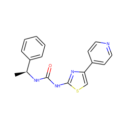 C[C@H](NC(=O)Nc1nc(-c2ccncc2)cs1)c1ccccc1 ZINC000165599460