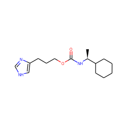 C[C@H](NC(=O)OCCCc1c[nH]cn1)C1CCCCC1 ZINC000013490996