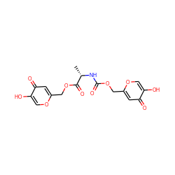 C[C@H](NC(=O)OCc1cc(=O)c(O)co1)C(=O)OCc1cc(=O)c(O)co1 ZINC000028759005