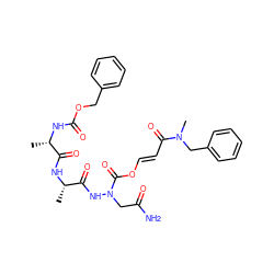 C[C@H](NC(=O)OCc1ccccc1)C(=O)N[C@@H](C)C(=O)NN(CC(N)=O)C(=O)O/C=C/C(=O)N(C)Cc1ccccc1 ZINC000029545003