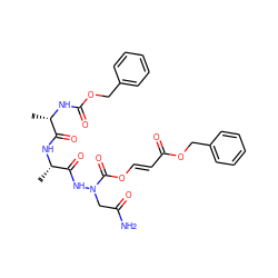 C[C@H](NC(=O)OCc1ccccc1)C(=O)N[C@@H](C)C(=O)NN(CC(N)=O)C(=O)O/C=C/C(=O)OCc1ccccc1 ZINC000029549128