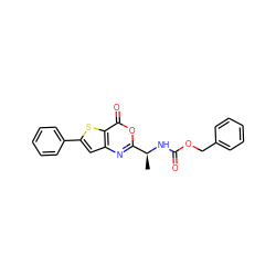 C[C@H](NC(=O)OCc1ccccc1)c1nc2cc(-c3ccccc3)sc2c(=O)o1 ZINC000029464099