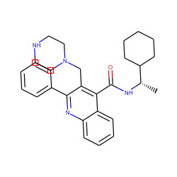 C[C@H](NC(=O)c1c(CN2CCNCC2)c(-c2ccccc2)nc2ccccc12)C1CCCCC1 ZINC000022452345