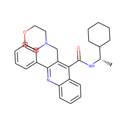 C[C@H](NC(=O)c1c(CN2CCOCC2)c(-c2ccccc2)nc2ccccc12)C1CCCCC1 ZINC000013862774