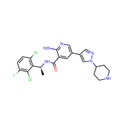 C[C@H](NC(=O)c1cc(-c2cnn(C3CCNCC3)c2)cnc1N)c1c(Cl)ccc(F)c1Cl ZINC000084710443