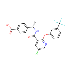 C[C@H](NC(=O)c1cc(Cl)cnc1Oc1cccc(C(F)(F)F)c1)c1ccc(C(=O)O)cc1 ZINC001772598336