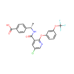 C[C@H](NC(=O)c1cc(Cl)cnc1Oc1cccc(OC(F)(F)F)c1)c1ccc(C(=O)O)cc1 ZINC001772586243