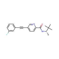 C[C@H](NC(=O)c1ccc(C#Cc2cccc(F)c2)cn1)C(C)(C)C ZINC000096933549