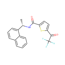 C[C@H](NC(=O)c1ccc(C(=O)C(F)(F)F)s1)c1cccc2ccccc12 ZINC000045484567