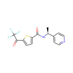 C[C@H](NC(=O)c1ccc(C(=O)C(F)(F)F)s1)c1ccncc1 ZINC000045484680