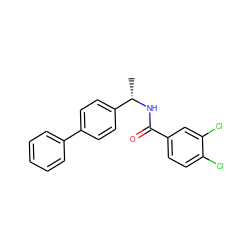 C[C@H](NC(=O)c1ccc(Cl)c(Cl)c1)c1ccc(-c2ccccc2)cc1 ZINC000001735767