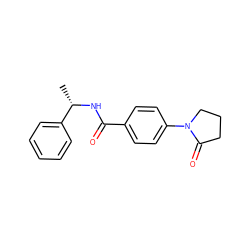 C[C@H](NC(=O)c1ccc(N2CCCC2=O)cc1)c1ccccc1 ZINC000000260268