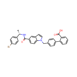 C[C@H](NC(=O)c1ccc2c(ccn2Cc2ccc(-c3ccccc3C(=O)O)cc2)c1)c1ccc(Br)cc1 ZINC000198620370