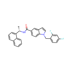 C[C@H](NC(=O)c1ccc2c(ccn2Cc2ccc(F)cc2F)c1)c1cccc2ccccc12 ZINC000198390830