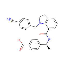 C[C@H](NC(=O)c1cccc2c1N(Cc1ccc(C#N)cc1)CC2)c1ccc(C(=O)O)cc1 ZINC000066252203