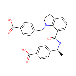 C[C@H](NC(=O)c1cccc2c1N(Cc1ccc(C(=O)O)cc1)CC2)c1ccc(C(=O)O)cc1 ZINC000066156636