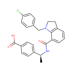 C[C@H](NC(=O)c1cccc2c1N(Cc1ccc(Cl)cc1)CC2)c1ccc(C(=O)O)cc1 ZINC000043178389