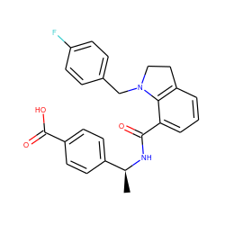 C[C@H](NC(=O)c1cccc2c1N(Cc1ccc(F)cc1)CC2)c1ccc(C(=O)O)cc1 ZINC000066258564