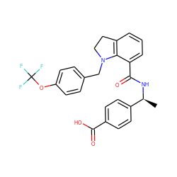 C[C@H](NC(=O)c1cccc2c1N(Cc1ccc(OC(F)(F)F)cc1)CC2)c1ccc(C(=O)O)cc1 ZINC000066259449