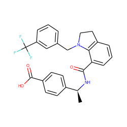 C[C@H](NC(=O)c1cccc2c1N(Cc1cccc(C(F)(F)F)c1)CC2)c1ccc(C(=O)O)cc1 ZINC000066259448