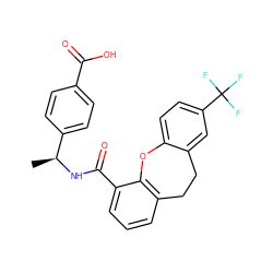 C[C@H](NC(=O)c1cccc2c1Oc1ccc(C(F)(F)F)cc1CC2)c1ccc(C(=O)O)cc1 ZINC000073138177