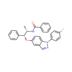 C[C@H](NC(=O)c1ccccc1)[C@H](Oc1ccc2c(cnn2-c2ccc(F)cc2)c1)c1ccccc1 ZINC000114680005