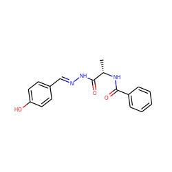 C[C@H](NC(=O)c1ccccc1)C(=O)N/N=C/c1ccc(O)cc1 ZINC000001956216