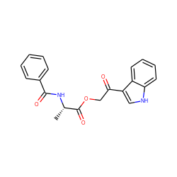 C[C@H](NC(=O)c1ccccc1)C(=O)OCC(=O)c1c[nH]c2ccccc12 ZINC000003475936