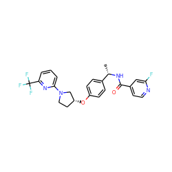 C[C@H](NC(=O)c1ccnc(F)c1)c1ccc(O[C@@H]2CCN(c3cccc(C(F)(F)F)n3)C2)cc1 ZINC000169709480