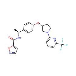 C[C@H](NC(=O)c1ccno1)c1ccc(O[C@@H]2CCN(c3cccc(C(F)(F)F)n3)C2)cc1 ZINC000169709496