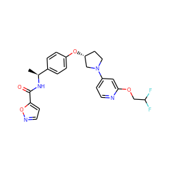 C[C@H](NC(=O)c1ccno1)c1ccc(O[C@@H]2CCN(c3ccnc(OCC(F)F)c3)C2)cc1 ZINC000169709610