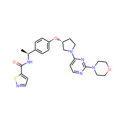 C[C@H](NC(=O)c1ccns1)c1ccc(O[C@@H]2CCN(c3ccnc(N4CCOCC4)n3)C2)cc1 ZINC000261183777