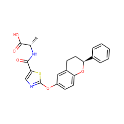 C[C@H](NC(=O)c1cnc(Oc2ccc3c(c2)CC[C@@H](c2ccccc2)O3)s1)C(=O)O ZINC000145463770