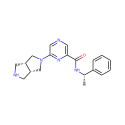 C[C@H](NC(=O)c1cncc(N2C[C@@H]3CNC[C@@H]3C2)n1)c1ccccc1 ZINC000073168427