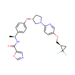 C[C@H](NC(=O)c1cnco1)c1ccc(O[C@@H]2CCN(c3ccc(OC[C@H]4CC4(F)F)cn3)C2)cc1 ZINC000169709579