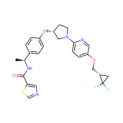 C[C@H](NC(=O)c1cncs1)c1ccc(O[C@@H]2CCN(c3ccc(OC[C@@H]4CC4(F)F)cn3)C2)cc1 ZINC000169709508