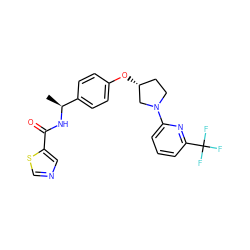 C[C@H](NC(=O)c1cncs1)c1ccc(O[C@@H]2CCN(c3cccc(C(F)(F)F)n3)C2)cc1 ZINC000169709484