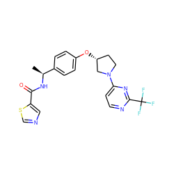 C[C@H](NC(=O)c1cncs1)c1ccc(O[C@@H]2CCN(c3ccnc(C(F)(F)F)n3)C2)cc1 ZINC000261173092