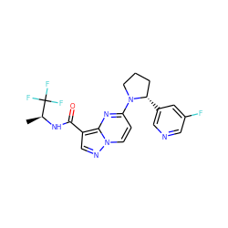 C[C@H](NC(=O)c1cnn2ccc(N3CCC[C@@H]3c3cncc(F)c3)nc12)C(F)(F)F ZINC000165299973