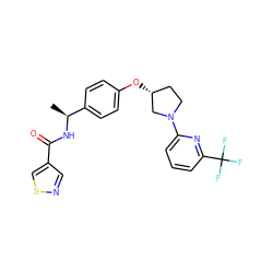 C[C@H](NC(=O)c1cnsc1)c1ccc(O[C@@H]2CCN(c3cccc(C(F)(F)F)n3)C2)cc1 ZINC000169709482