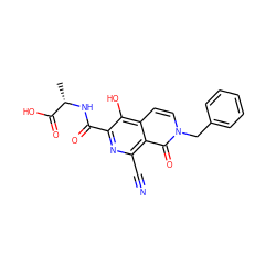 C[C@H](NC(=O)c1nc(C#N)c2c(=O)n(Cc3ccccc3)ccc2c1O)C(=O)O ZINC000169710945