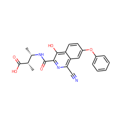 C[C@H](NC(=O)c1nc(C#N)c2cc(Oc3ccccc3)ccc2c1O)[C@H](C)C(=O)O ZINC000146697323