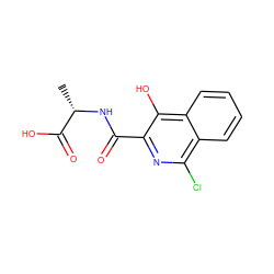 C[C@H](NC(=O)c1nc(Cl)c2ccccc2c1O)C(=O)O ZINC000040938146