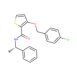 C[C@H](NC(=O)c1sccc1OCc1ccc(Cl)cc1)c1ccccc1 ZINC000095589740